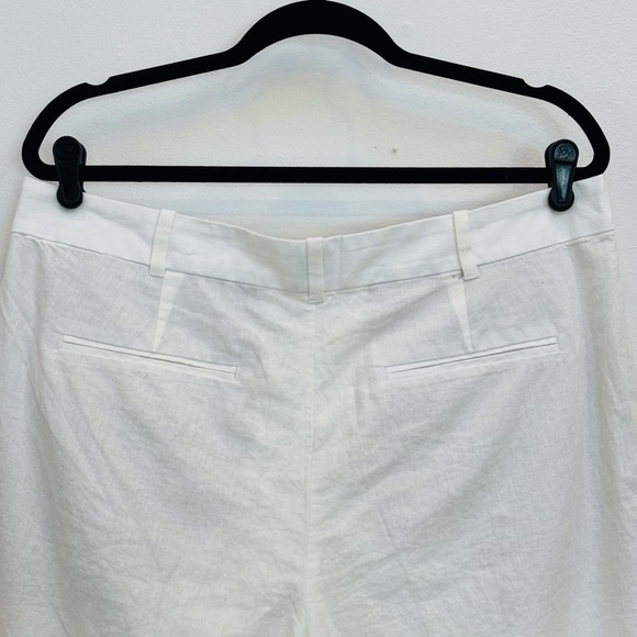GAP 365 Flat Front LInen Blend Trouser Shorts Minimalist Off White Size 14 NEW - Picture 8 of 12